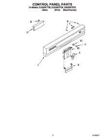 02 - Control Panel Parts parts for Whirlpool Dishwasher GU3200XTPQ0 from AppliancePartsPros.com