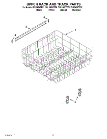 09 - Upper Rack And Track Parts parts for Whirlpool Dishwasher DUL240XTPQ1 from AppliancePartsPros.com