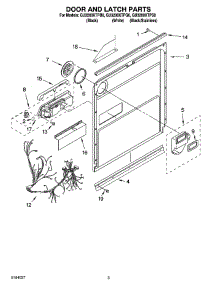 03 - Door And Latch Parts parts for Whirlpool Dishwasher GU3200XTPQ0 from AppliancePartsPros.com
