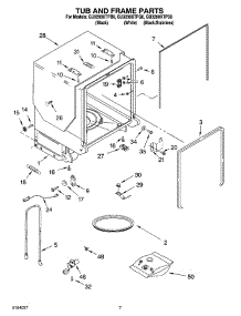 07 - Tub And Frame Parts parts for Whirlpool Dishwasher GU3200XTPQ0 from AppliancePartsPros.com