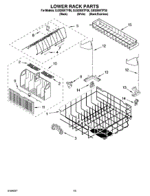 11 - Lower Rack Parts parts for Whirlpool Dishwasher GU3200XTPS0 from AppliancePartsPros.com