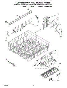 09 - Upper Rack And Track Parts parts for Whirlpool Dishwasher GU2600XTPS0 from AppliancePartsPros.com