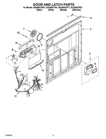 03 - Door And Latch Parts parts for Whirlpool Dishwasher GU2400XTPB1 from AppliancePartsPros.com