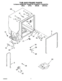 07 - Tub And Frame Parts parts for Whirlpool Dishwasher GU2400XTPB1 from AppliancePartsPros.com