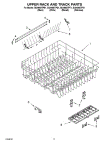 09 - Upper Rack And Track Parts parts for Whirlpool Dishwasher GU2400XTPB1 from AppliancePartsPros.com