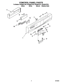 02 - Control Panel Parts parts for Whirlpool Dishwasher GU2600XTPT0 from AppliancePartsPros.com