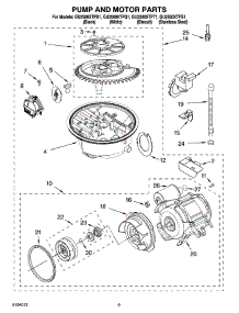 08 - Pump And Motor Parts parts for Whirlpool Dishwasher GU2500XTPT1 from AppliancePartsPros.com