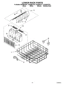 11 - Lower Rack Parts parts for Whirlpool Dishwasher GU2500XTPB1 from AppliancePartsPros.com