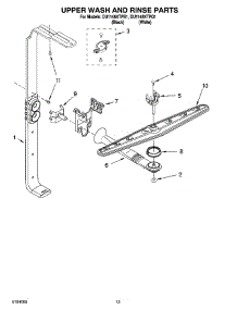 10 - Upper Wash And Rinse Parts parts for Whirlpool Dishwasher DU1148XTPQ1 from AppliancePartsPros.com