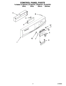 02 - Control Panel Parts parts for Whirlpool Dishwasher DU1050XTPT1 from AppliancePartsPros.com
