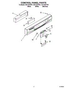 02 - Control Panel Parts parts for Whirlpool Dishwasher DU1145XTPS1 from AppliancePartsPros.com
