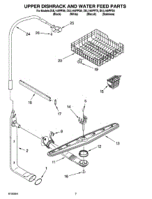 05 - Upper Dishrack And Water Feed Parts parts for Whirlpool Dishwasher DUL140PPT0 from AppliancePartsPros.com