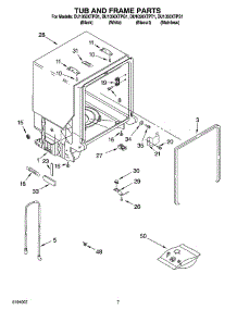 07 - Tub And Frame Parts parts for Whirlpool Dishwasher DU1050XTPB1 from AppliancePartsPros.com