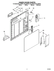 02 - Inner Door Parts parts for Whirlpool Dishwasher DUL140PPB0 from AppliancePartsPros.com