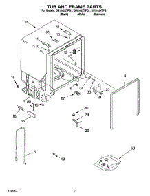 07 - Tub And Frame Parts parts for Whirlpool Dishwasher DU1145XTPB1 from AppliancePartsPros.com