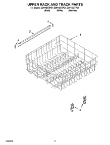 09 - Upper Rack And Track Parts parts for Whirlpool Dishwasher DU1145XTPB1 from AppliancePartsPros.com