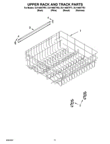 09 - Upper Rack And Track Parts parts for Whirlpool Dishwasher DU1100XTPB1 from AppliancePartsPros.com