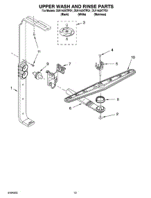 10 - Upper Wash And Rinse Parts parts for Whirlpool Dishwasher DU1145XTPQ1 from AppliancePartsPros.com