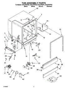 03 - Tub Assembly Parts parts for Whirlpool Dishwasher DU915PWPB0 from AppliancePartsPros.com