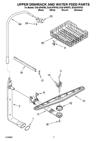 05 - Upper Dishrack And Water Feed Parts parts for Whirlpool Dishwasher DU915PWPB0 from AppliancePartsPros.com