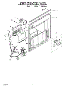 03 - Door And Latch Parts parts for Whirlpool Dishwasher DU1101XTPS0 from AppliancePartsPros.com