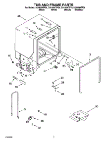 07 - Tub And Frame Parts parts for Whirlpool Dishwasher DU1100XTPS0 from AppliancePartsPros.com