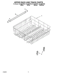 09 - Upper Rack And Track Parts parts for Whirlpool Dishwasher DU1100XTPS0 from AppliancePartsPros.com