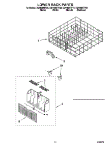 11 - Lower Rack Parts, Optional Parts (Not Included) parts for Whirlpool Dishwasher DU1100XTPS0 from AppliancePartsPros.com