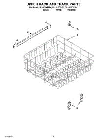 09 - Upper Rack And Track Parts parts for Whirlpool Dishwasher DU1101XTPB0 from AppliancePartsPros.com