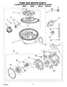 08 - Pump And Motor Parts parts for Whirlpool Dishwasher DU1050XTPQ0 from AppliancePartsPros.com