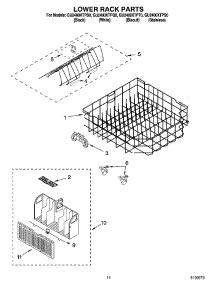 11 - Lower Rack Parts, Optional Parts (Not Included) parts for Whirlpool Dishwasher GU2400XTPT0 from AppliancePartsPros.com