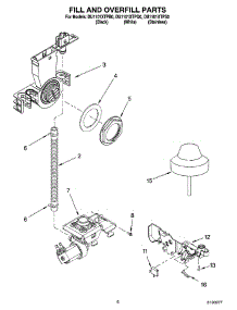06 - Fill And Overfill Parts parts for Whirlpool Dishwasher DU1101XTPQ0 from AppliancePartsPros.com