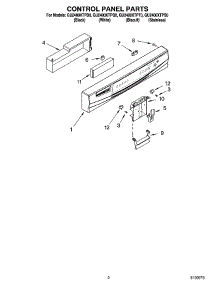02 - Control Panel Parts parts for Whirlpool Dishwasher GU2400XTPS0 from AppliancePartsPros.com