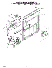 03 - Door And Latch Parts parts for Whirlpool Dishwasher GU2400XTPS0 from AppliancePartsPros.com