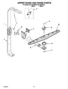 10 - Upper Wash And Rinse Parts parts for Whirlpool Dishwasher DU1148XTPQ0 from AppliancePartsPros.com