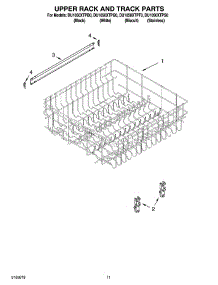 09 - Upper Rack And Track Parts parts for Whirlpool Dishwasher DU1050XTPT0 from AppliancePartsPros.com