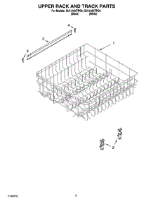 09 - Upper Rack And Track Parts parts for Whirlpool Dishwasher DU1148XTPB0 from AppliancePartsPros.com