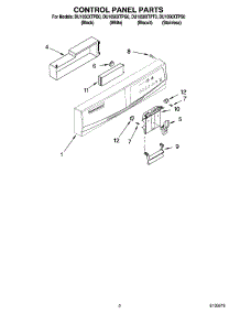 02 - Control Panel Parts parts for Whirlpool Dishwasher DU1050XTPB0 from AppliancePartsPros.com