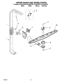 10 - Upper Wash And Rinse Parts parts for Whirlpool Dishwasher DU1050XTPB0 from AppliancePartsPros.com