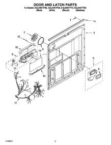 03 - Door And Latch Parts parts for Whirlpool Dishwasher DUL240XTPB0 from AppliancePartsPros.com