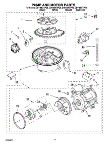 08 - Pump And Motor Parts parts for Whirlpool Dishwasher DU1100XTPQ0 from AppliancePartsPros.com