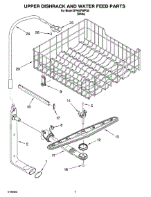 05 - Upper Dishrack And Water Feed Parts parts for Whirlpool Dishwasher DP940PWPQ0 from AppliancePartsPros.com