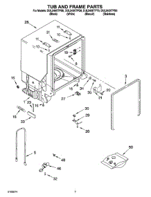 07 - Tub And Frame Parts parts for Whirlpool Dishwasher DUL240XTPS0 from AppliancePartsPros.com