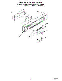 02 - Control Panel Parts parts for Whirlpool Dishwasher DU1145XTPB0 from AppliancePartsPros.com