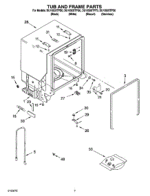07 - Tub And Frame Parts parts for Whirlpool Dishwasher DU1050XTPS0 from AppliancePartsPros.com