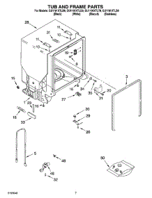 07 - Tub And Frame Parts parts for Whirlpool Dishwasher GU1101XTLS0 from AppliancePartsPros.com