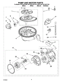 08 - Pump And Motor Parts parts for Whirlpool Dishwasher GU1101XTLS0 from AppliancePartsPros.com