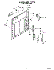 02 - Inner Door Parts parts for Whirlpool Dishwasher DU811SWPQ0 from AppliancePartsPros.com