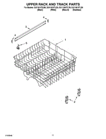 09 - Upper Rack And Track Parts parts for Whirlpool Dishwasher GU1101XTLQ0 from AppliancePartsPros.com