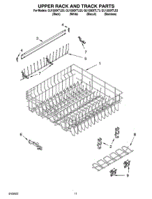 09 - Upper Rack And Track Parts parts for Whirlpool Dishwasher GU1200XTLB3 from AppliancePartsPros.com